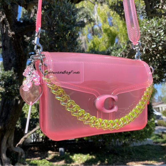 TRIPLE HEARTS Slime Green Jelly Resin Bag Strap Novelty Bag Strap Kawaii Y2K - Picture 7 of 11